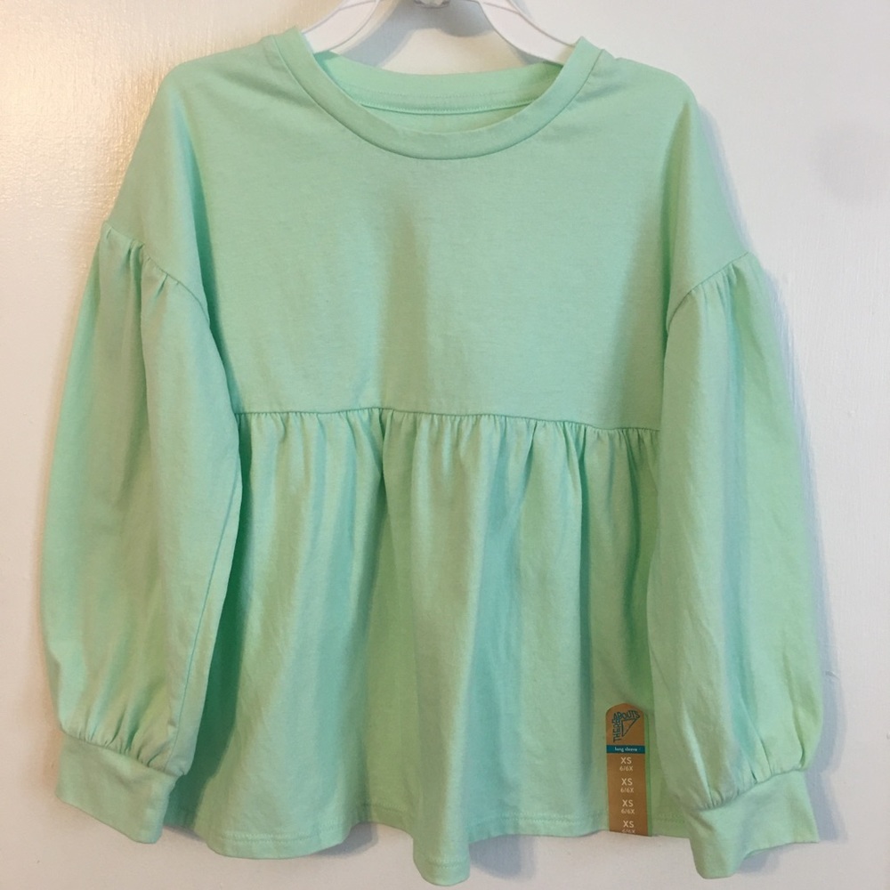 Thereabout Sweet Mint Long Sleeve Top (Size-XS-6/6X)